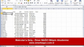 Excel'de makrolar'a giriş