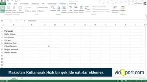 Makroları kullanarak satırlar eklemek