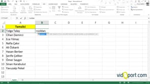 Excel'de YERİNEKOY Formülü ile Adı ve Soyadı Ayırma