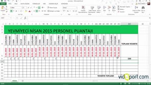 Excel'de Eğersay ile yevmiyelerin toplam hesabı nasıl bulunur?