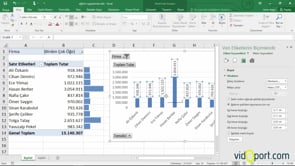Excel Veri çubukları, grafikler ile raporlama yapmak