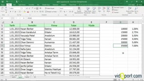 Excel DÜŞEYARA 1-DOĞRU parametresi