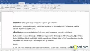 Word'de Asıl, İlk Satır, Sol ve Sağ Girintiler İle Çalışmak