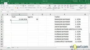 Excel'de belirlediğiniz gün kadar sonraki iş gününü bulmak, İŞGÜNÜ İşlevi