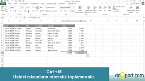 Excel'de Toplam almanın en hızlı yolu nedir?