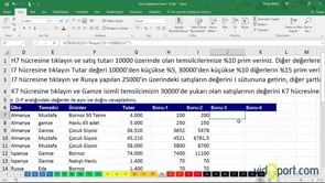 Excel Uygulama Soruları-19. soru ve çözümü