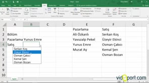 Veri doğrulama ve Dolaylı ile istenilen değerleri getirmek