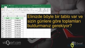 Slayt- Günlük satış toplamlarını bulmak