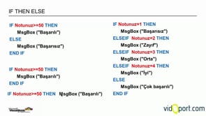 If Then Else kullanımı