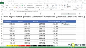 Excel Uygulama Soruları-30. soru ve çözümü