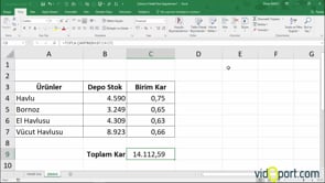 TOPLA.ÇARPIM İşlevi nasıl kullanılır? - 2. Örnek