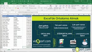 Excel'de Ortalama-Eğerortalama-Çokeğerortalama işlevleri ve kullanımları