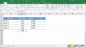 Excel'de Ağırlıklı Ortalamayı bulmak