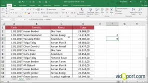 Excel'de Eğersay işlevinde sabit değer ve rakamları saydırmak