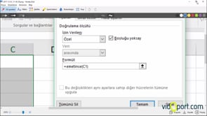 Veri Doğrulama ile Hücrelere metin girmeyi zorunlu kılmak