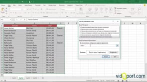 Excel'de tüm satırları boyamak