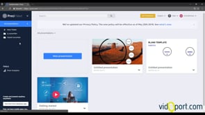 Prezi Giriş ekranını tanımak