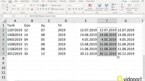 Excel'de metin şeklindeki tarihleri, tarih formatına dönüştürmek