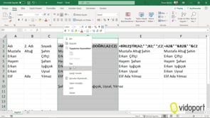 Excel'de Ad ve Soyadı Birleştirmenin 3 Farklı Yolu