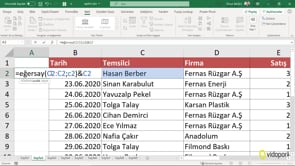 DÜŞEYARA ile en son değeri bulmak