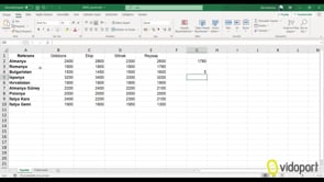 Excel'de İndis İşlevi kullanımı