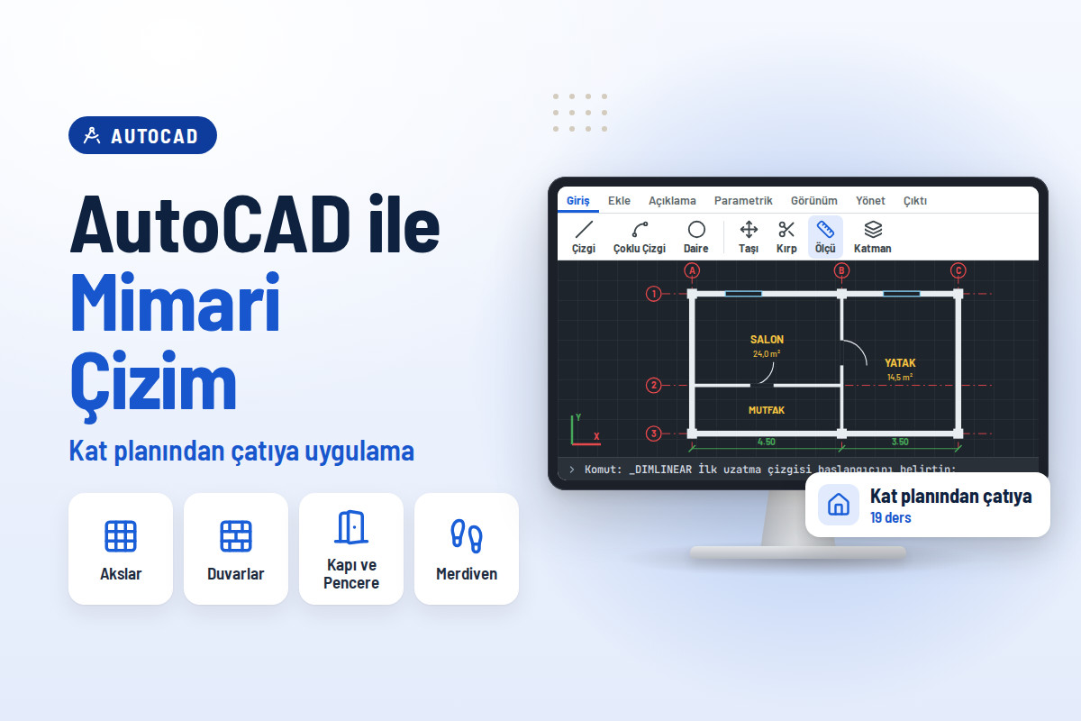 AutoCAD ile Mimari Çizim Eğitimi – Kat Planlarından Detaylara Uygulamalı Rehber