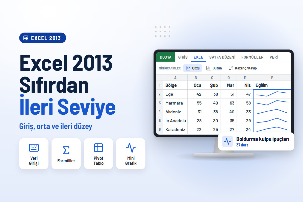 Excel 2013 Sıfırdan Temel-İleri Seviye Eğitim Seti