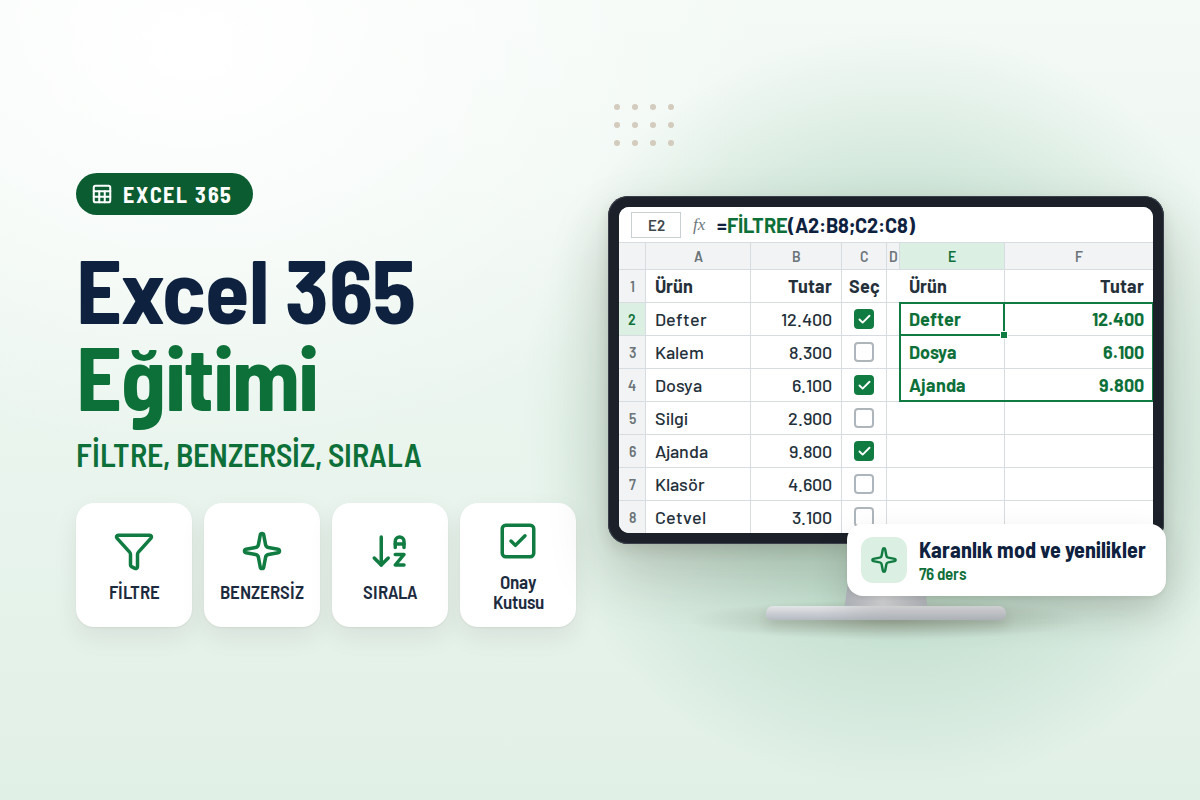Excel 365 Eğitimi – Özellikler ve Formüllerle Uzmanlaşın