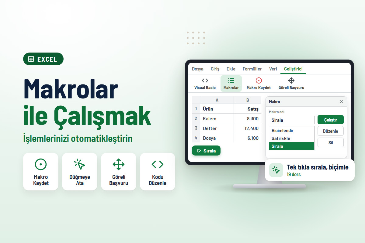 Excel'de Makrolar ile Çalışmak: İşlemlerinizi Otomatikleştirin