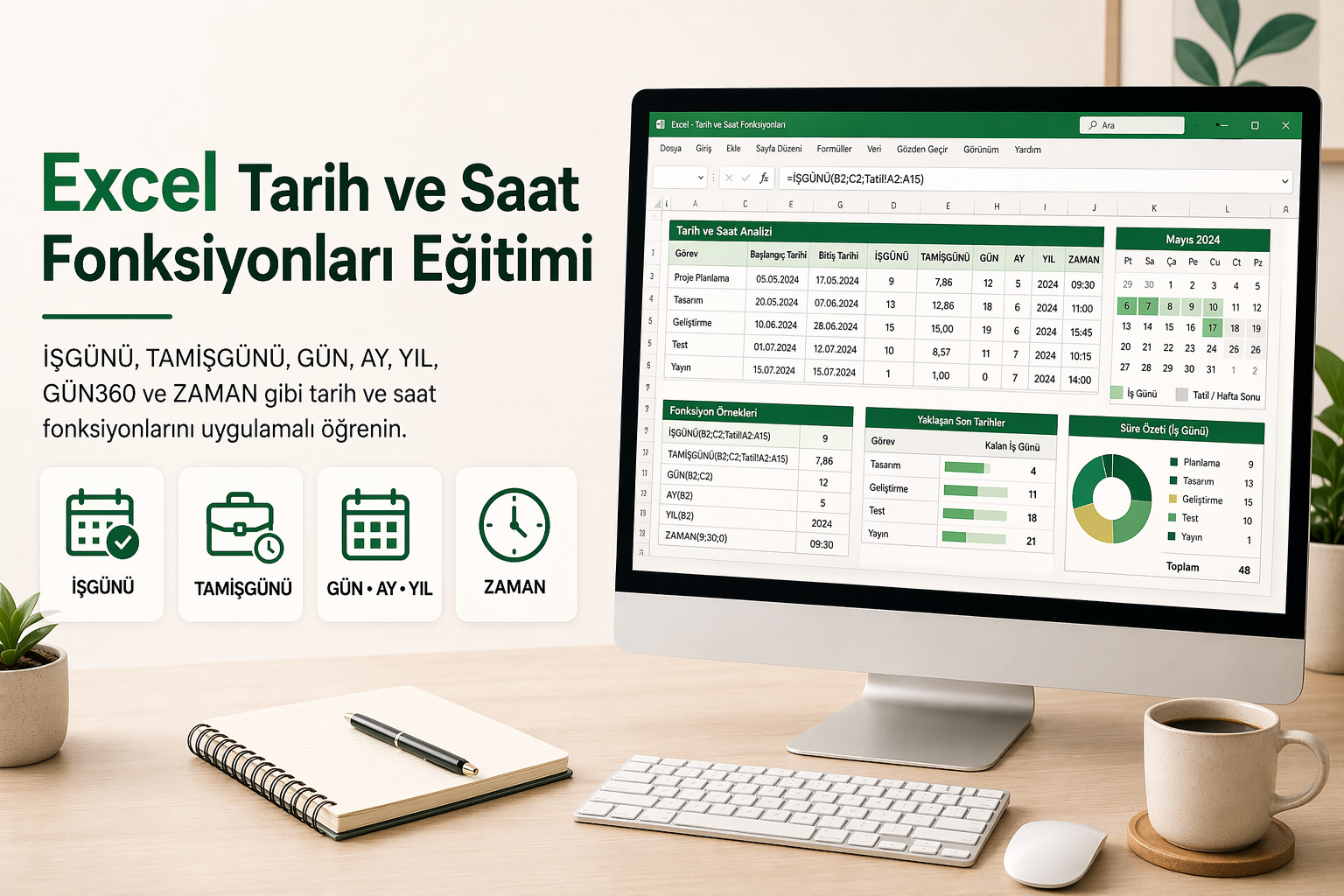 Excel Tarih ve Saat Fonksiyonları Eğitimi
