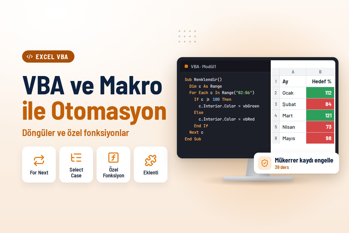 Excel VBA ve Makro ile Otomasyon Eğitimi