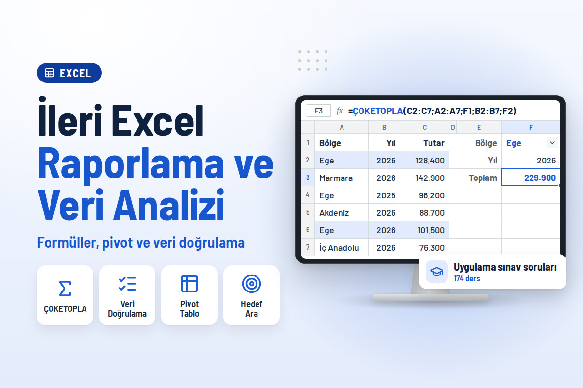 İleri Excel Eğitimi - İleri Excel Raporlama ve Veri Analizi