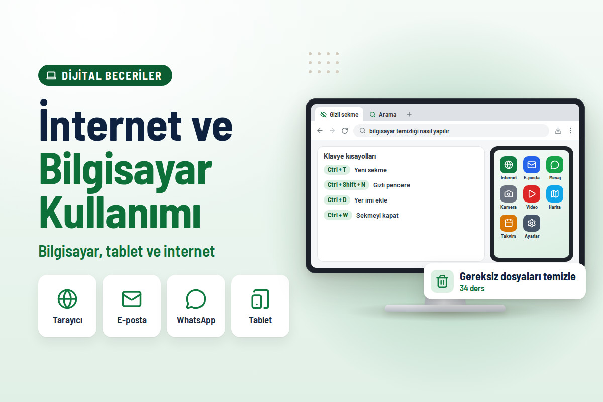 İnternet, Bilgisayar ve Tablet Kullanımı Eğitimi: Dijital Temel Beceriler