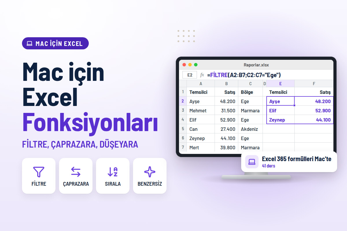 Mac için Excel Eğitimi – Fonksiyonlar ve Uygulamalı Kullanım Rehberi